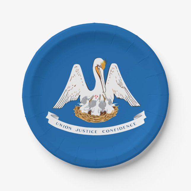 Flagge Louisiana Pappteller (Vorderseite)