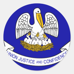 Flagge Louisiana Runder Aufkleber