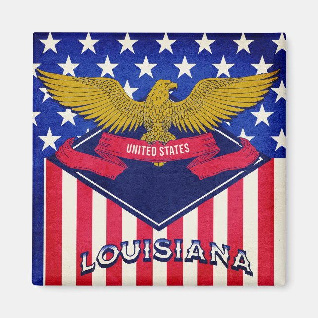Flagge Louisiana USA Magnet (Vorne)