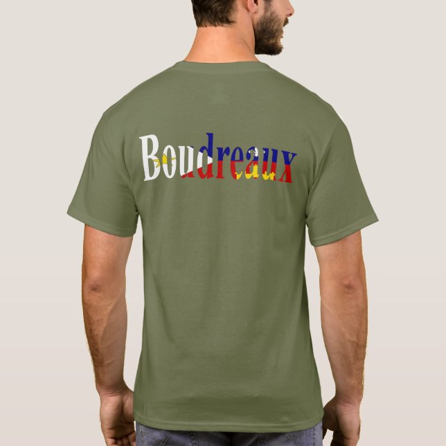 Flagge Louisianas akadisches Boudreaux Cajun Herz T-Shirt (Rückseite)