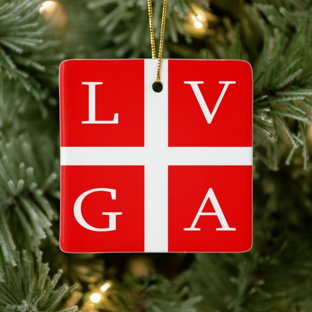 Flagge Lugano, Schweiz Keramikornament (Baum)