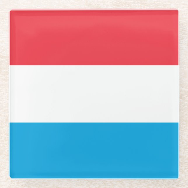 Flagge Luxemburgs Glasuntersetzer (Vorderseite)