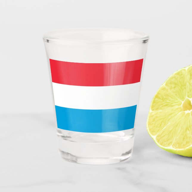 Flagge Luxemburgs Schnapsglas (Vorderseite)