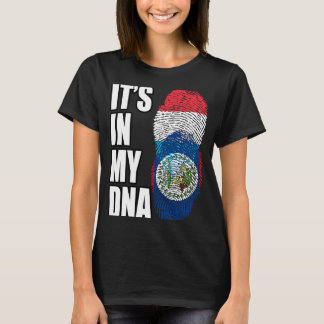 Flagge Luxemburgs und Belizer für das DNA-Erbe T-Shirt