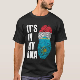 Flagge Luxemburgs und Kasachstans für das DNA-Erbe T-Shirt