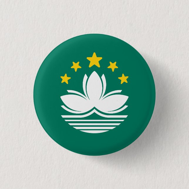 Flagge Macaus Button (Vorderseite)