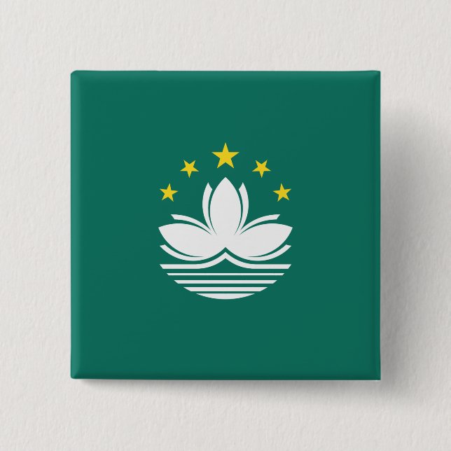 Flagge Macaus (chinesische Region) Button (Vorderseite)