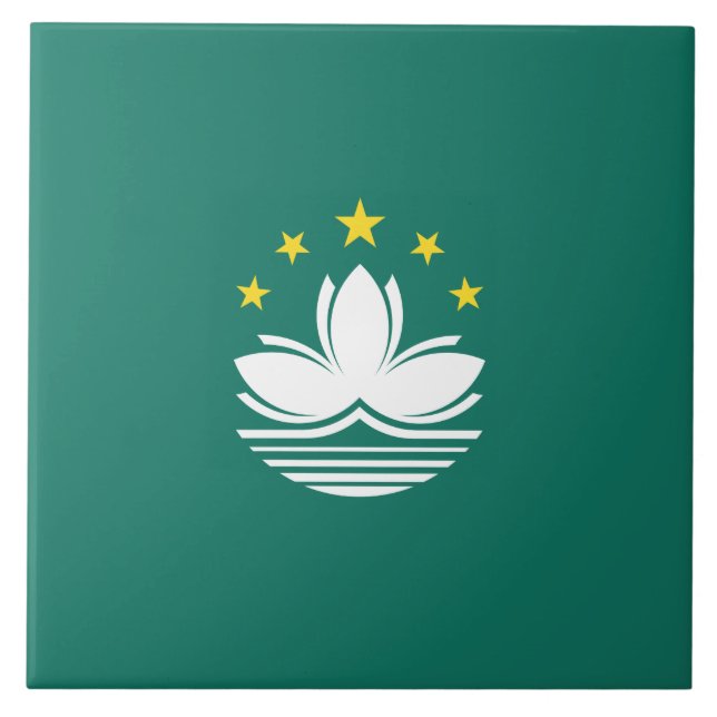 Flagge Macaus (chinesische Region) Fliese (Vorderseite)