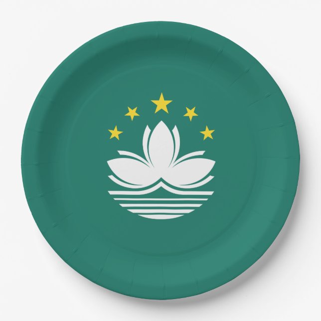 Flagge Macaus (chinesische Region) Pappteller (Vorderseite)