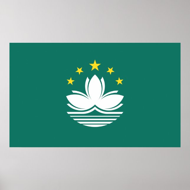 Flagge Macaus (chinesische Region) Poster (Vorne)