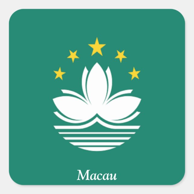 Flagge Macaus Quadratischer Aufkleber (Vorderseite)