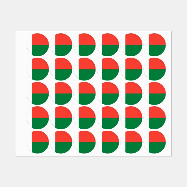 Flagge Madagaskars Etiketten (Blatt)