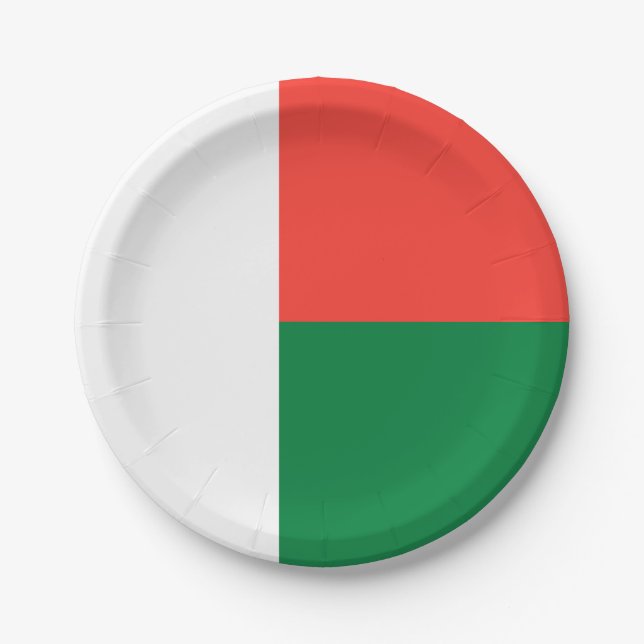 Flagge Madagaskars Pappteller (Vorderseite)