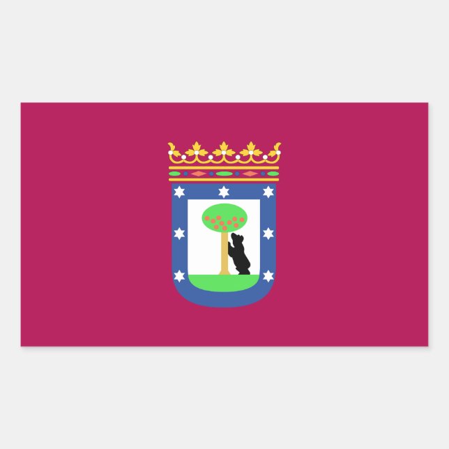Flagge Madrid Spanien (Stadt) Rechteckiger Aufkleber (Vorderseite)