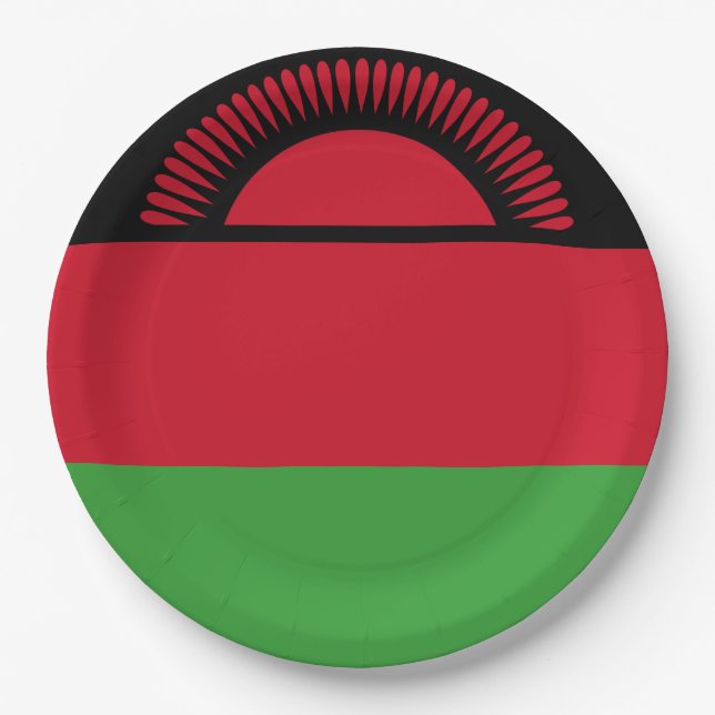 Flagge Malawis Pappteller (Vorderseite)
