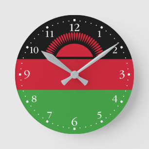 Flagge Malawis Runde Wanduhr