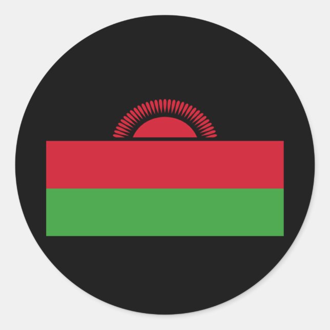 Flagge Malawis Runder Aufkleber (Vorderseite)