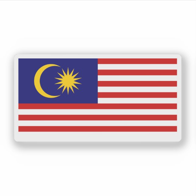 Flagge Malaysias Aufkleber (Vorderseite)