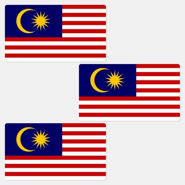Flagge Malaysias Etiketten (Gruppe)