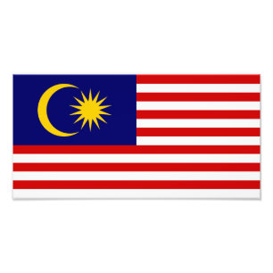 Flagge Malaysias Fotodruck