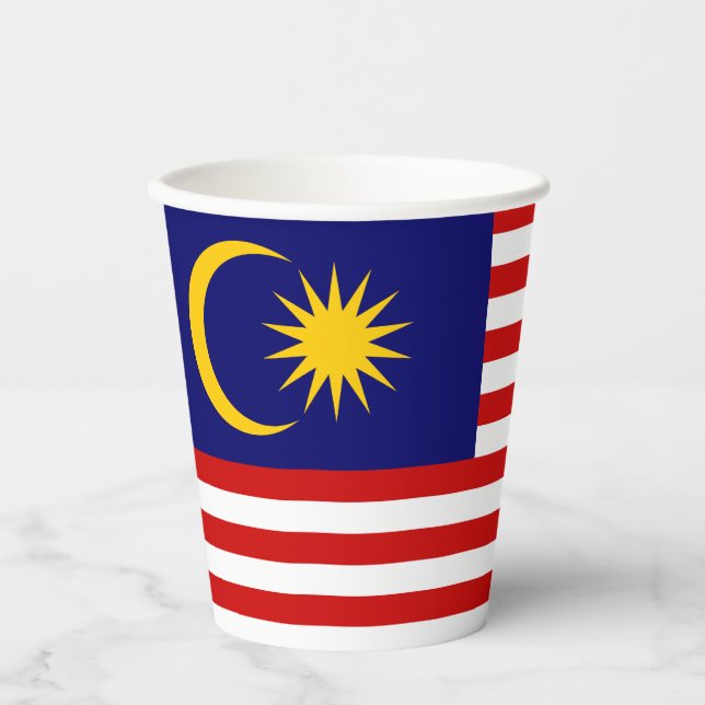 Flagge Malaysias Pappbecher (Vorderseite)