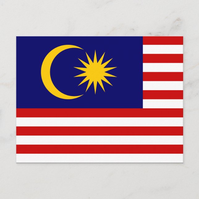 Flagge Malaysias Postkarte (Vorderseite)