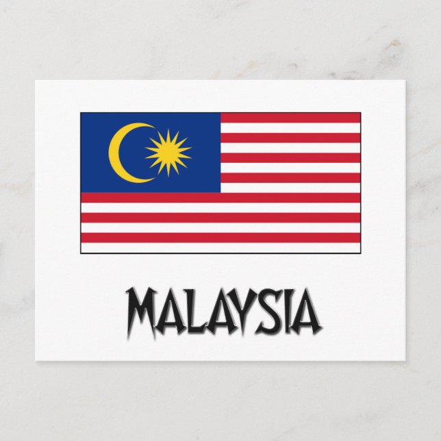 Flagge Malaysias Postkarte (Vorderseite)