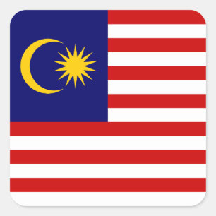 Flagge Malaysias Quadratischer Aufkleber