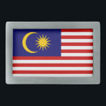Flagge Malaysias Rechteckige Gürtelschnalle<br><div class="desc">Patriotische Flagge von Malaysia.</div>