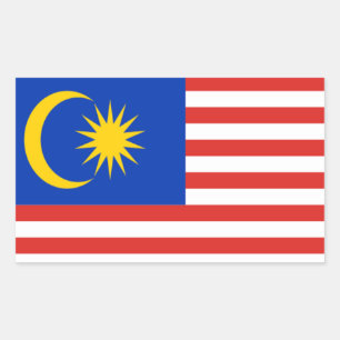 Flagge Malaysias Rechteckiger Aufkleber