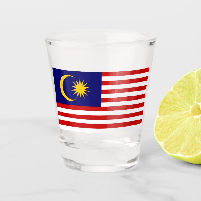 Flagge Malaysias Schnapsglas (Vorderseite)