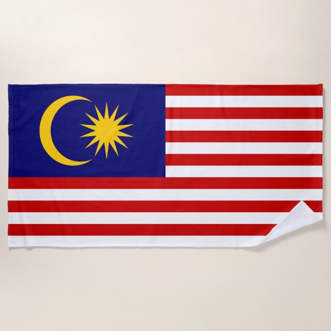 Flagge Malaysias Strandtuch (Vorderseite)