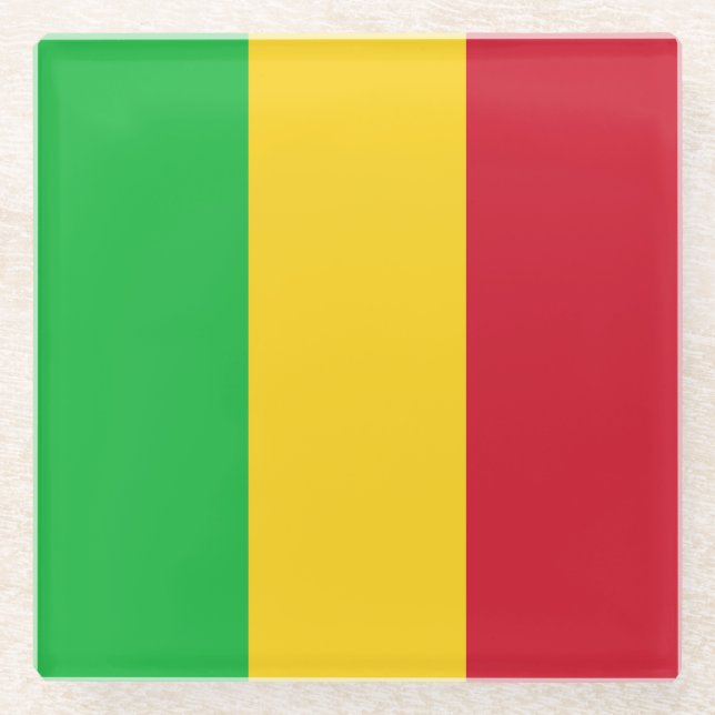 Flagge Malis Glasuntersetzer (Vorderseite)