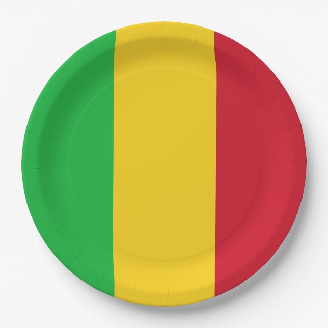 Flagge Malis Pappteller (Vorderseite)