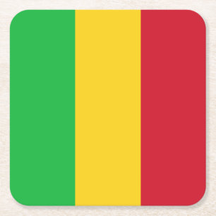 Flagge Malis Rechteckiger Pappuntersetzer