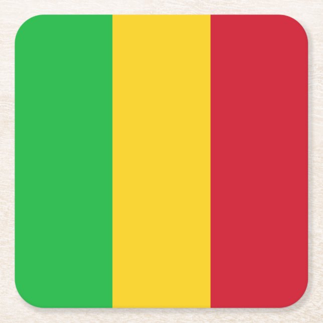 Flagge Malis Rechteckiger Pappuntersetzer (Vorderseite)