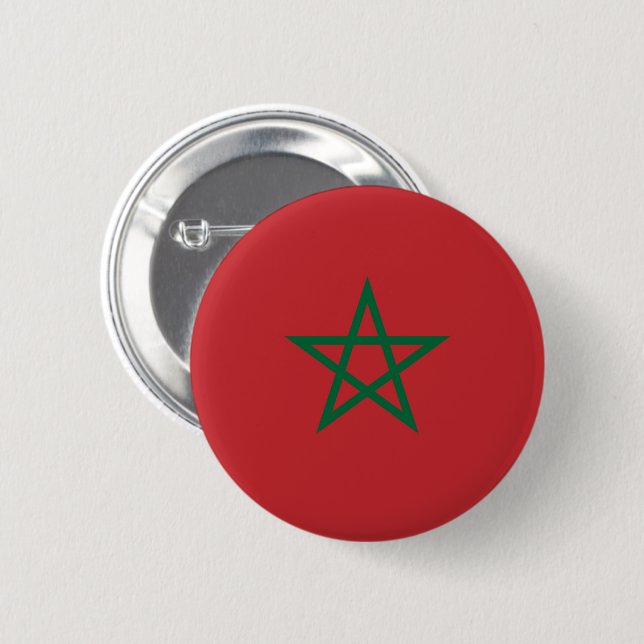 Flagge Marokkos Button (Vorne & Hinten)