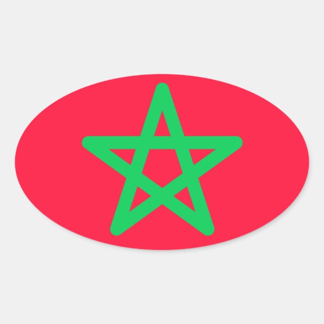Flagge Marokkos Oval Aufkleber (Vorderseite)