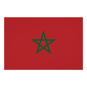 Flagge Marokkos Poster