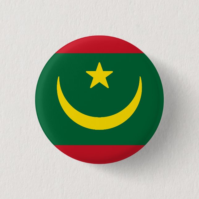 Flagge Mauretaniens Button (Vorderseite)