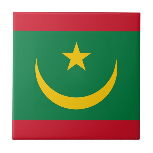 Flagge Mauretaniens Fliese (Vorderseite)