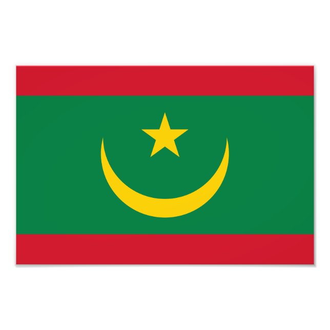 Flagge Mauretaniens Fotodruck (Vorne)