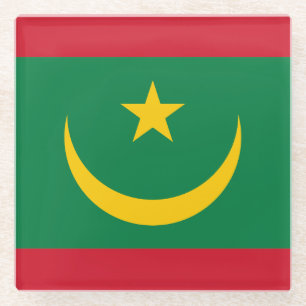 Flagge Mauretaniens Glasuntersetzer