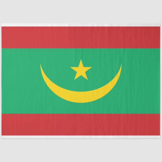 Flagge Mauretaniens Seidenpapier (Vorderseite)