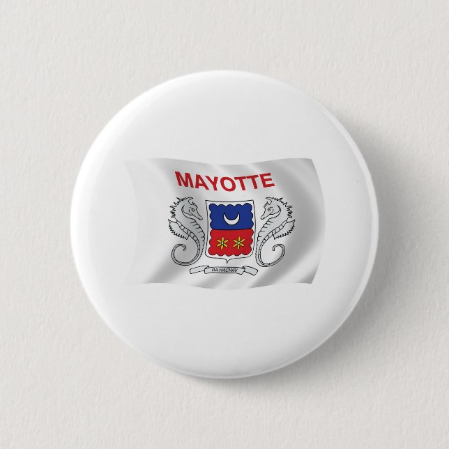 Flagge Mayottes Knopf Button (Vorderseite)