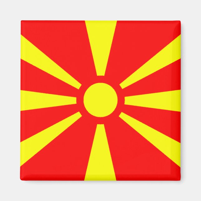 Flagge Mazedoniens Magnet (Vorne)