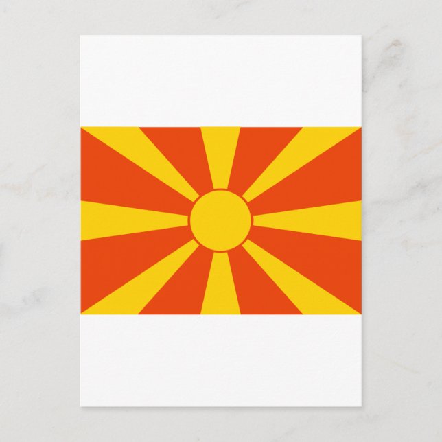 Flagge Mazedoniens Postkarte (Vorderseite)