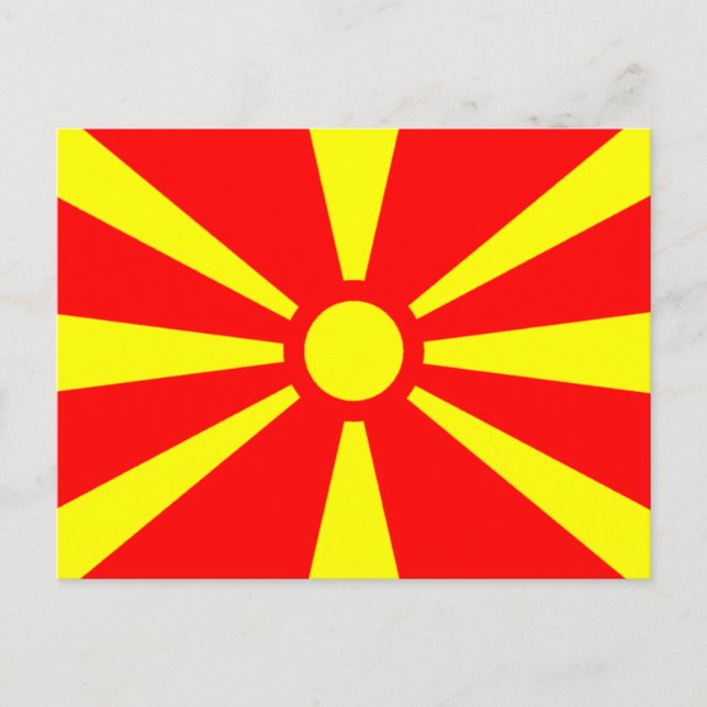 Flagge Mazedoniens Postkarte (Vorderseite)