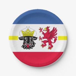 Flagge Mecklenburg-Western Pommern Papier Teller