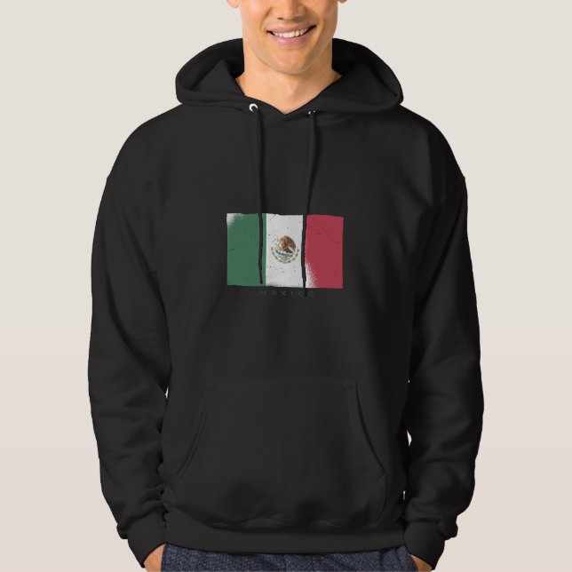 Flagge Mexiko Grunge Stil Hoodie (Vorderseite)